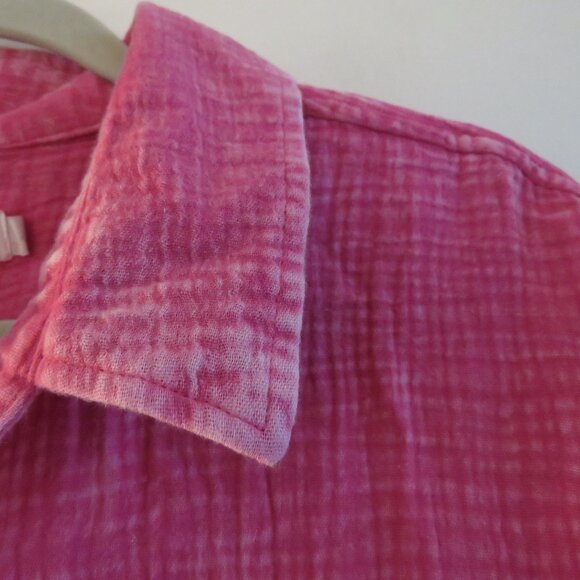 KITTENISH X FLAG & ANTHEM Morgan Boyfriend Shirt in Fuchsia Pink Casual Size XL - Picture 5 of 14